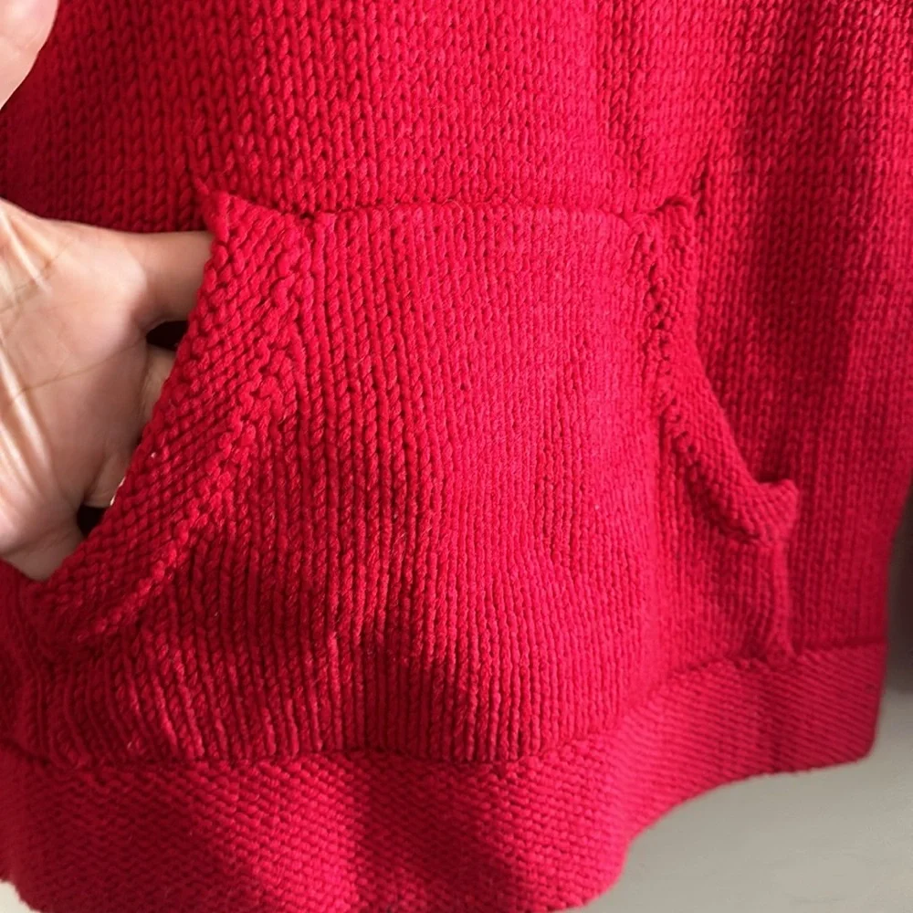 GAP KID CHRISTMAS SWEATER Hoodie KANGAROO POCKET SIZE XL (12) Red White silver